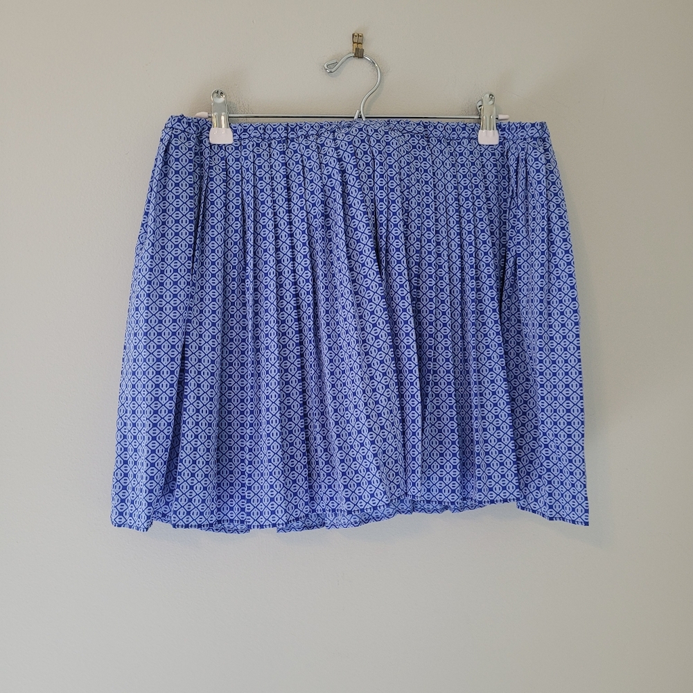 Banana Republic Factory Blue Knife Pleat Mini Skirt